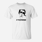 Weißes Unisex T-Shirt mit Porträt-Print & #TANZARMY, Tanzfans Bekleidung