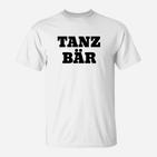 Weißes Unisex T-Shirt mit Tanz Bär Aufdruck, Lässiges Design