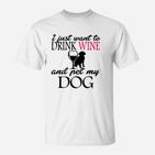 Wein & Hund T-Shirt für Weinliebhaber und Hundebesitzer