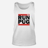 Run Pug Herren-Laufshirt, Sport-Design in Weiß Unisex TankTop