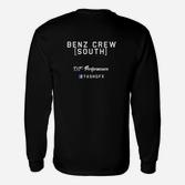 Personalisiertes Schwarzes Langarmshirts Benz Crew [South] Rückenaufdruck