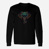 Elefanten-Mandala Langarmshirts, Faszinierendes Design auf Schwarz