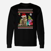 Festliches Katzen Weihnachts Langarmshirts, Ugly Sweater Design