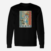 Hase Skateboard Kaninchen Vintage Style Retro Grunge Tiere Langarmshirts
