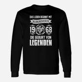 Legendäres 1968 Herren-Langarmshirts, Design Leben Beginnt bei 49, Geburt von Legenden