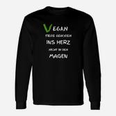 Veganes Message Langarmshirts Tiere gehören ins Herz, nicht in den Magen