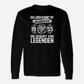 Vintage 1955 Geburtstagsshirt, Leben Beginnt Sechzig, Geburt von Legenden Langarmshirts