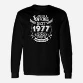 Vintage 1977 Geburtstags-Langarmshirts, Lebende Legende Design