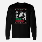 Weihnachtliches Katzen-Langarmshirts Meowy Christmas, Festliche Bekleidung