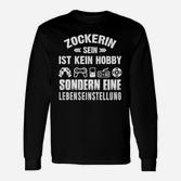 Zockerin Gamer Langarmshirts Schwarz, Lifestyle Statement Tee