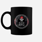 Grill-Thema Herren Tassen Black BBQ mit Totenkopf-Logo, Schwarz