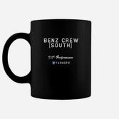 Personalisiertes Schwarzes Tassen Benz Crew [South] Rückenaufdruck