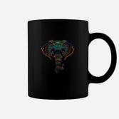 Elefanten-Mandala Tassen, Faszinierendes Design auf Schwarz