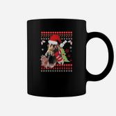Festliches Bulldogge Tassen mit Weihnachts-Ugly-Sweater Design