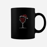Festliches Wein-Glas Tassen mit Weihnachtsmütze, Schwarz