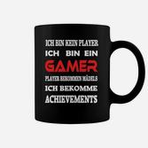 Gamer Statement Tassen Schwarz – Ich bin kein Player, ich bin ein Gamer