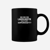Lagerlogistik Superkraft Schwarzes Tassen für Männer, Lustiges Lagerarbeiter Tee