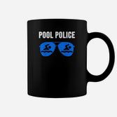 Pool Police Schwarzes Tassen, Blaue Sonnenbrillen-Design