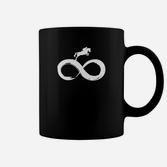 Schwarzes Tassen mit Infinity-Zeichen & Weißem Pferd, Modisches Design