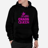 Little Chaos Queen Hoodie mit Krone Motiv, Schwarz und Pink