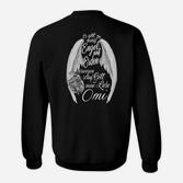 Schwarzes Sweatshirt mit Engelsflügeln & Omi-Spruch, Lustiges Geschenk