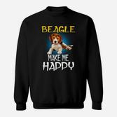 Beagle Hund Machen Mich Glücklich Sweatshirt