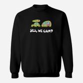 Campingfreunde Alien Sweatshirt Yes, We Camp in Schwarz