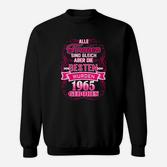 Damen Sweatshirt Besten Frauen 1965, Schwarz & Pink
