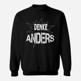 Denke Anders Comic-Stil Schwarzes Sweatshirt, Lustiges Outfit