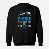 E-Bike Fan Sweatshirt Berg oder Tal ist mir egal, Herren, Schwarz