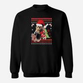 Festliches Bulldogge Sweatshirt mit Weihnachts-Ugly-Sweater Design