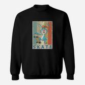 Hase Skateboard Kaninchen Vintage Style Retro Grunge Tiere Sweatshirt