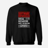 Lustiges Softwareentwickler Sweatshirt – Social Distancing Experte, Baumwollshirt für IT-Profis
