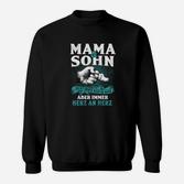 Mama Sohn Liebe Sweatshirt für Herren, Hand in Hand Herz-Design
