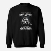Schwarzes Herren Sweatshirt Military-Design Wissend was hinter mir steht