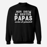 Schwarzes Sweatshirt Beste Papas geknuddelt, Lustiges Geschenk für Väter