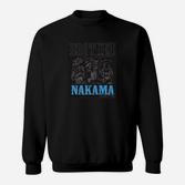 Schwarzes Sweatshirt 'Nakama', Anime-Freundschafts-Motiv