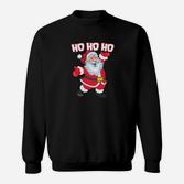 Weihnachtsmann Ho Ho Ho Schwarzes Sweatshirt, Festliche Bekleidung
