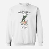 Damen Sweatshirt Ich bin eine einfache Frau, Jiu Jitsu & Wein Motiv