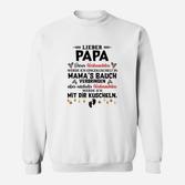 Liebevoller Papa Weihnachtstext Sweatshirt mit Weihnachten im Mamas Bauch Design