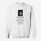 Lustiges Katzen-Spruch Sweatshirt – Am achten Tag erschuf Gott Katzen