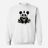Panda-Print Unisex Sweatshirt in Weiß, Kuscheliges Streetwear-Oberteil