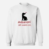 Weißes Sweatshirt mit Hundemotiv, Adozioni del Cuore e.V.