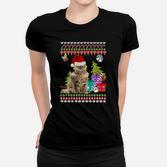 Festliches Katzen Weihnachts Frauen Tshirt, Ugly Sweater Design