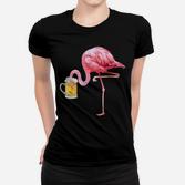 Flamingo Trinkt Bier Sauf Polter Ge Frauen T-Shirt