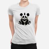 Panda-Print Unisex Frauen Tshirt in Weiß, Kuscheliges Streetwear-Oberteil