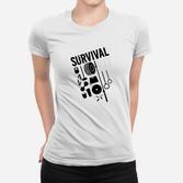 Survival-Print Frauen Tshirt für Herren in Schwarz und Weiß, Outdoor Motiv