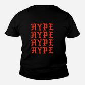 Schwarzes HYPE Kinder Tshirt, Roter Schriftzug, Streetwear Mode