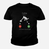 Curling-Themen-Kinder Tshirt mit humorvollem COVID-19 Spruch, Lustige Quarantäne-Kleidung