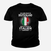 Deutschland-Italien Binationales Kinder Tshirt, Geboren in Italien Lebe in Deutschland
